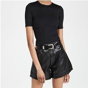 Anine Bing Ribbed Jersey T Shirt Black